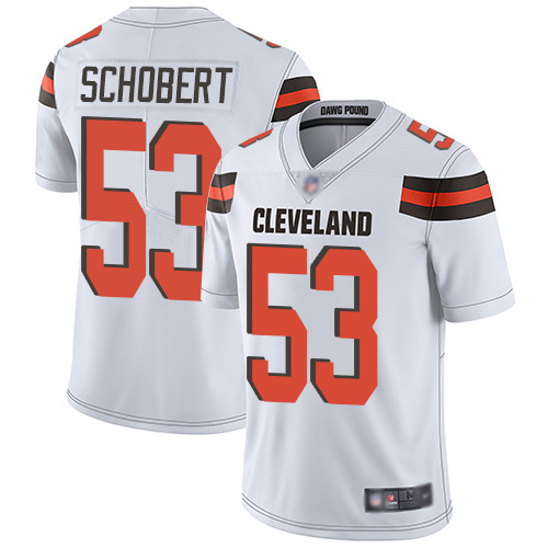 Cleveland Browns Joe Schobert Men White Limited Jersey #53 NFL Football Road Vapor Untouchable->cleveland browns->NFL Jersey